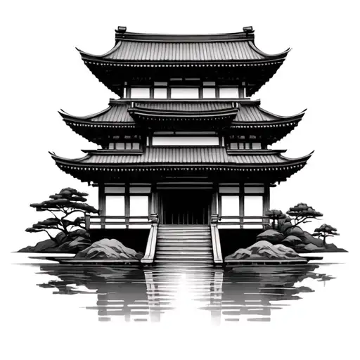 Japanese Temple In Nature Scene