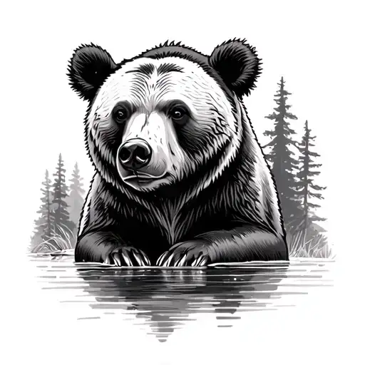 Nature Scene With A Bear