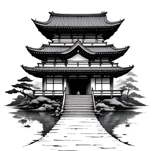 Japanese Temple In Forest