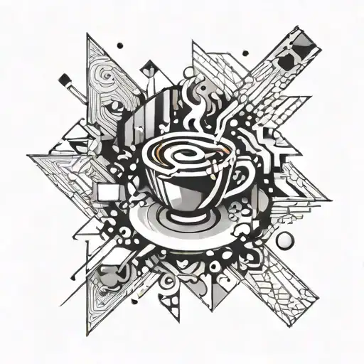 Abstract Geometric Design Inspired By Coffee Stains