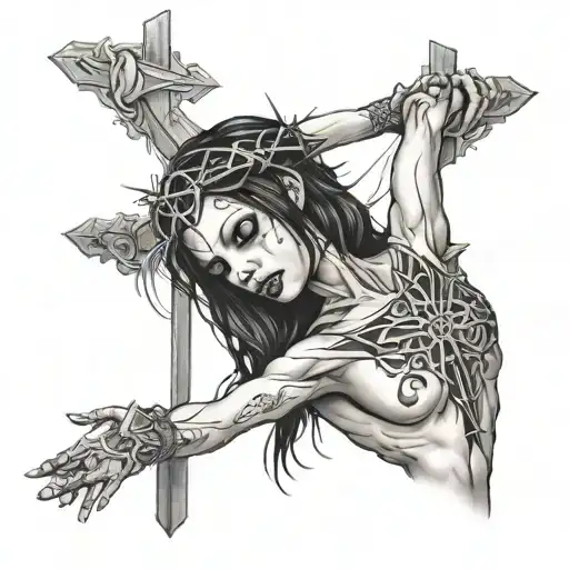 Crucified Goth Girl