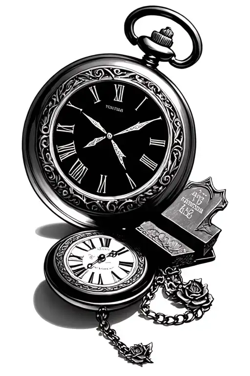 Gothic Pocket Watch With Tombstones