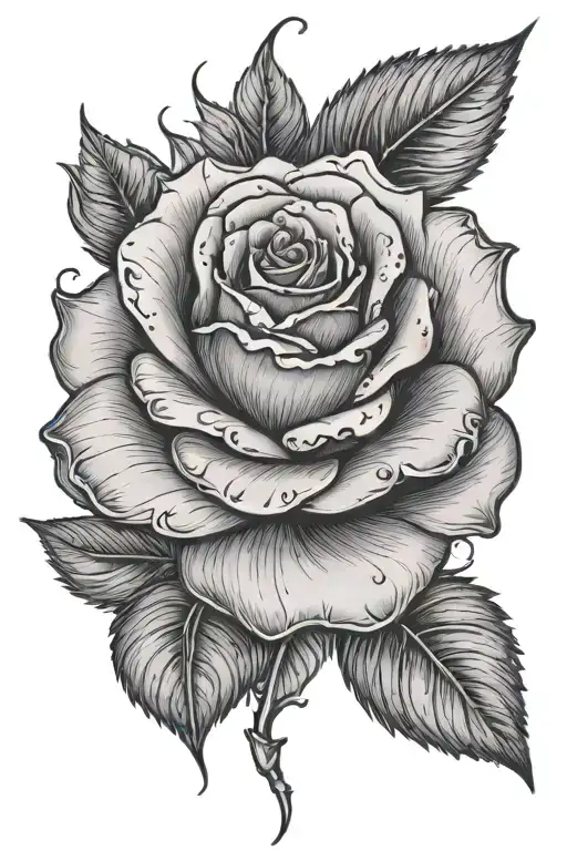 Rose Tattoo With Name Written