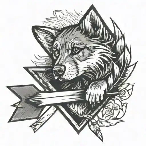 Dog Paw On Arrow Going