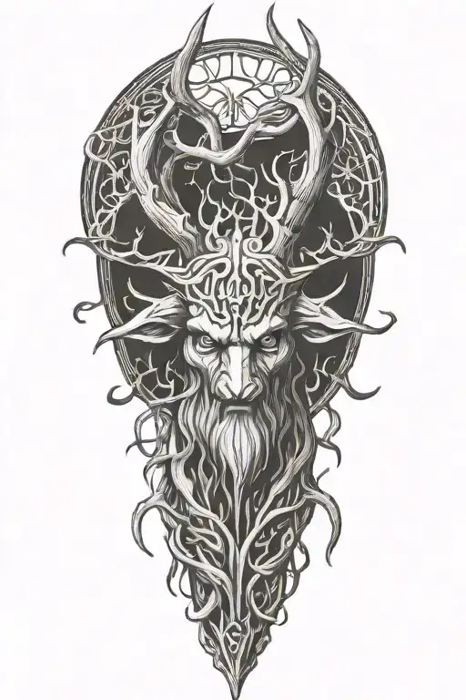 Slavic Mythology Leshen Beast Full Body With Big Horns