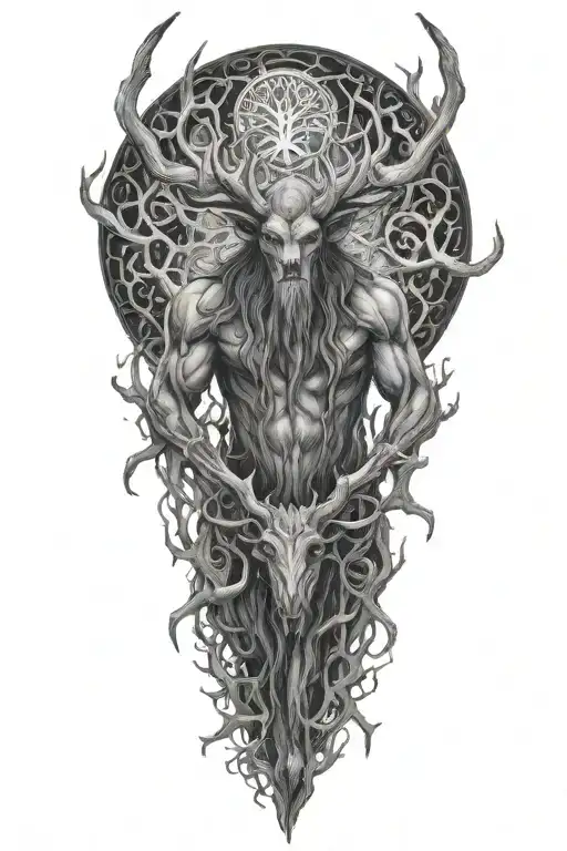 Slavic Mythology Leshen Beast Full Body With Big Horns