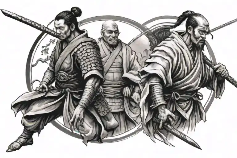 Samurai And Monk And Monastery