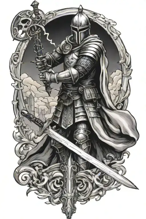 Nights Templar Knight With A Sword