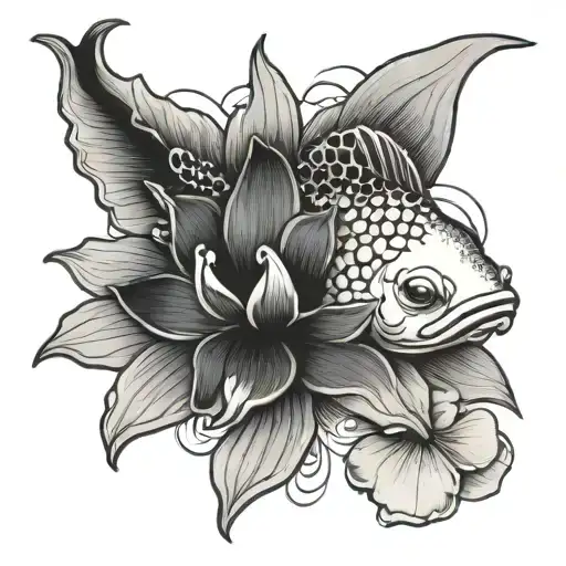 Koi Fish And Orchid