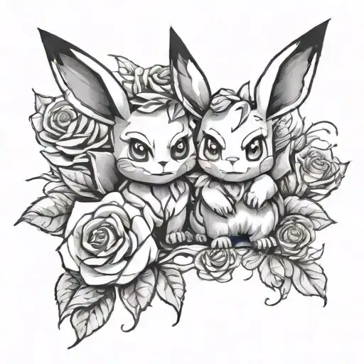 Roses Water Evee Pokemon Evolution Sleeve