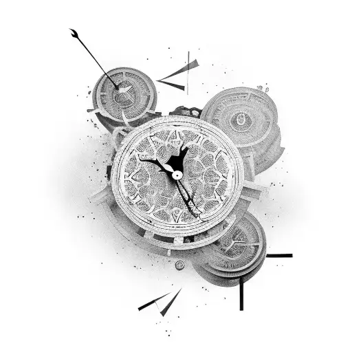 Broken Clock With Numbers Flying Off