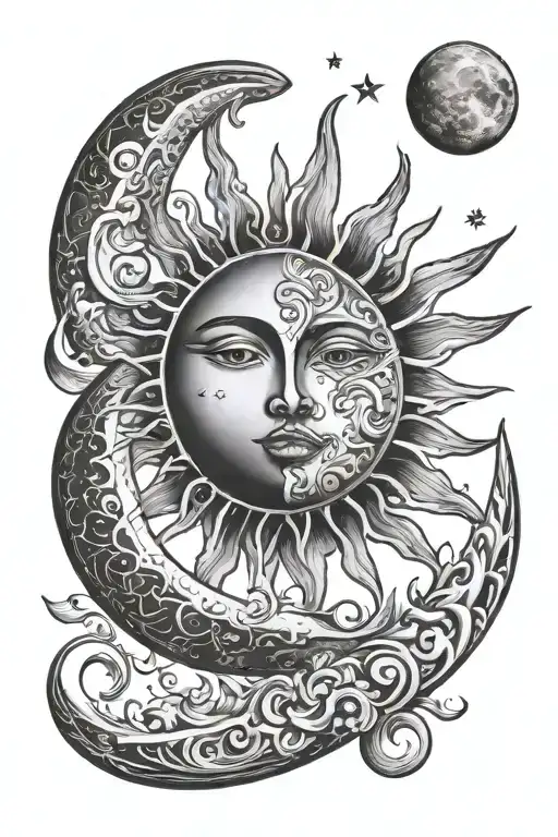 Sun And Moon Merging Together