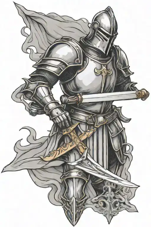 Knight Holding A Sword