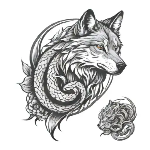 Wolf And Snake