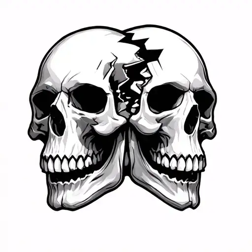 Skulls With A Broken Skull