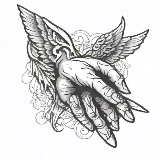 Angel Hands Pointing