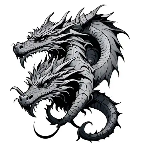 Viking And Dragon Intertwined