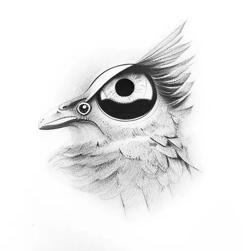 Eye With Bird In Sky Mystical