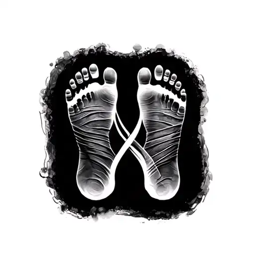 Infinity Symbol Made With Footprints