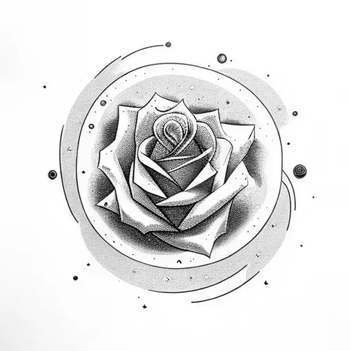 A Cosmic Punk Design Featuring A Celestial Rose