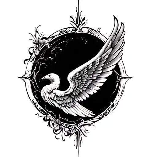 Wings Tattoo On Sacrum Area For Female