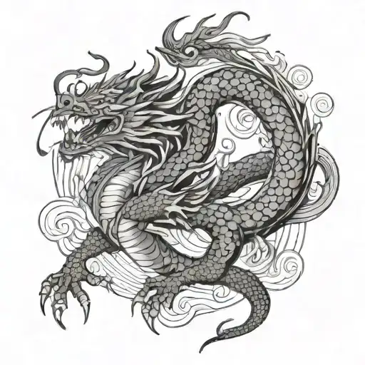 Japanese Dragon Flying