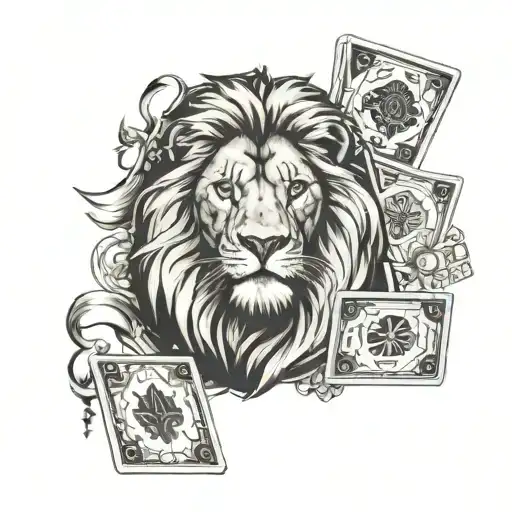 Hour With Lion And Cards