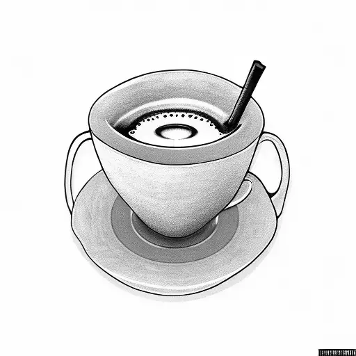 A Coffee Cup With A Rock Music Vinyl Record As The Saucer