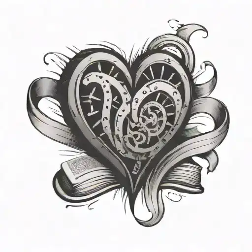 Heart With Tire Tracks And Book