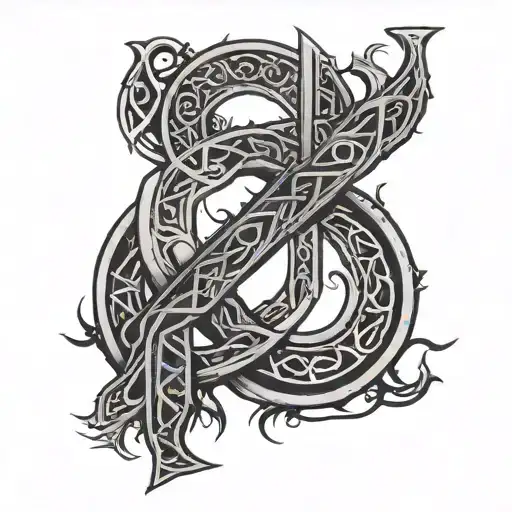 Viking Rune Line Tattoo Who Describe Connexion Betwen Two Souls
