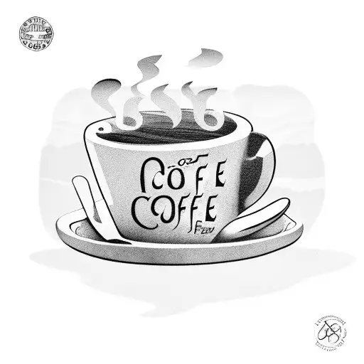 A Coffee Cup Above A Rock Music Vinyl Record