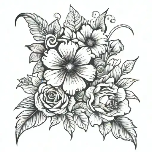 Feminine Rib Tattoo With Flowers