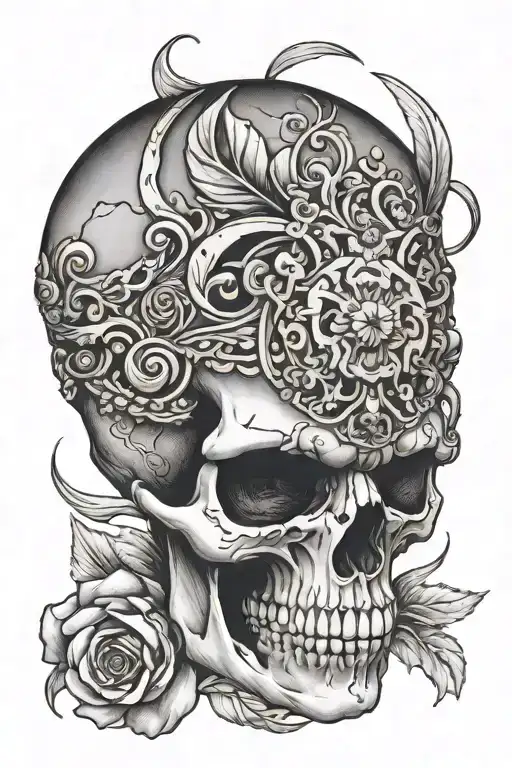 Skull With Brown Eye Looking