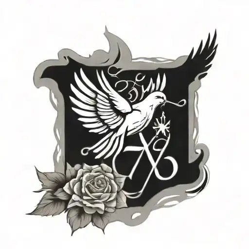 A Dove Behind The Number 999 Juice Wrld With An Angel With The Line 'Xxx17' On A Wing