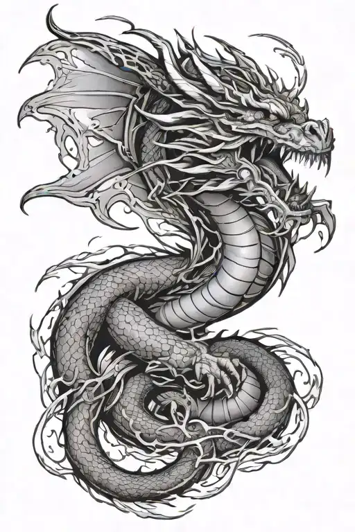 Dragon In Lightening Storm