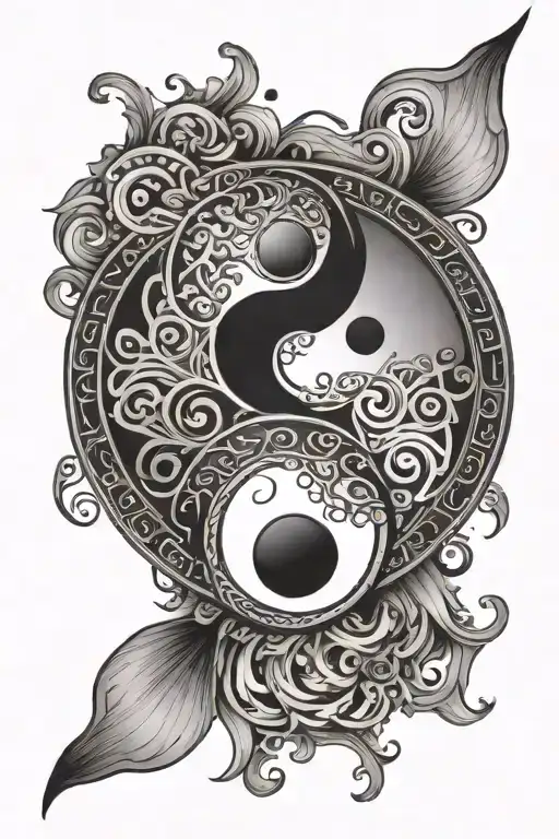Yin And Yang Symbol With Symmetrical Shapes