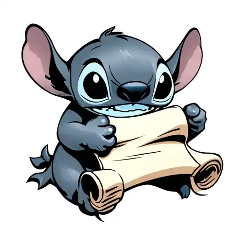 Stitch Holding A Scroll