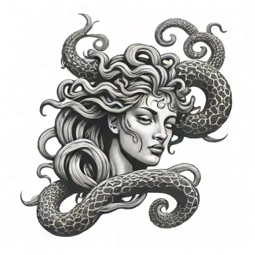 Medusa Tattoo Without Snakes