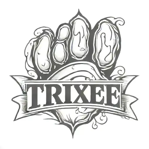 Dog Paw With The Word Trixie