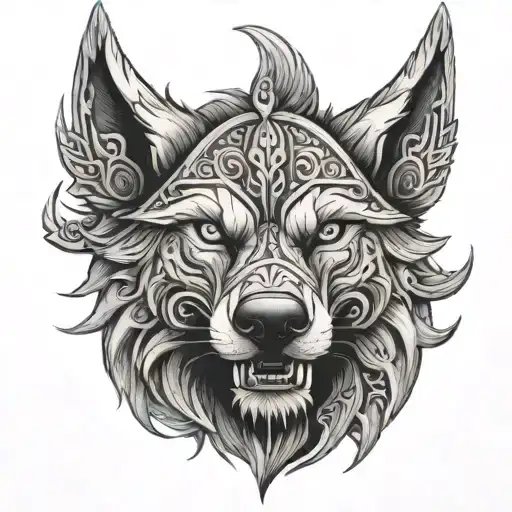 Viking Wolf Head
