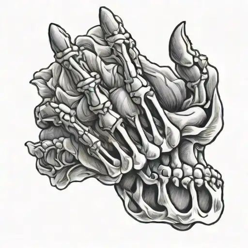 Skeleton Hand Holding Tissue