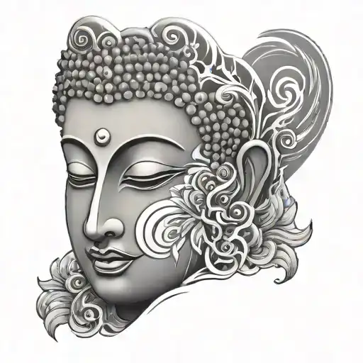 Buddha Face With Art Style