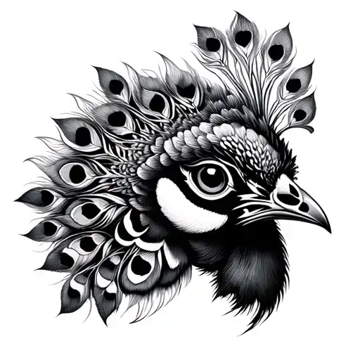 Peacock Head Tattoo Holding