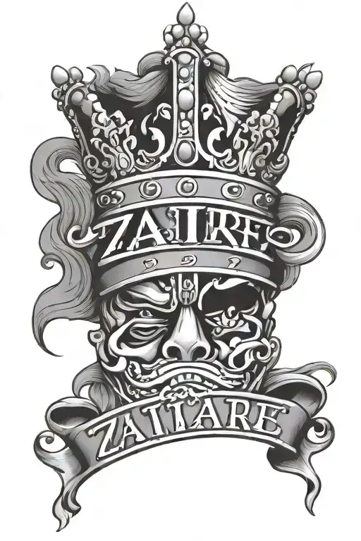 The Name Zaire With A Kings Crown Over The Z