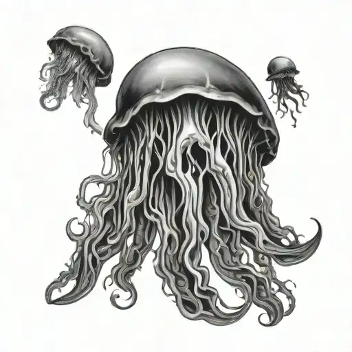 Jelly Fish On Ribs Men Standing