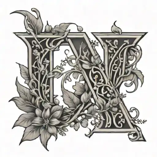 Loki Letters With Climbing Foliage And Buds