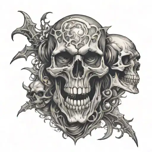 Skull And Monster Emerging