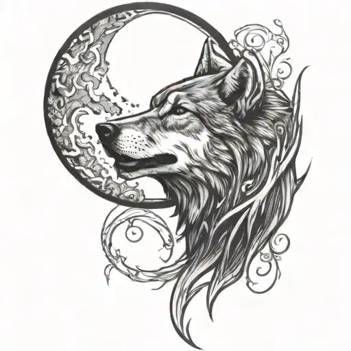 Solar Eclipse Being Eaten By A Wolf