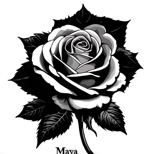 Rose With Maya Written In It