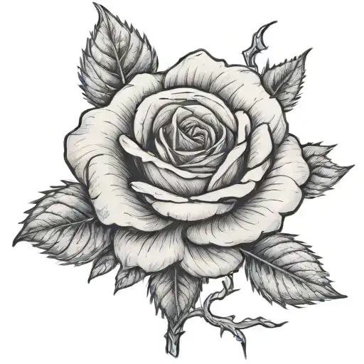 Rose With The Word Relentless On The Stem Of The Rose